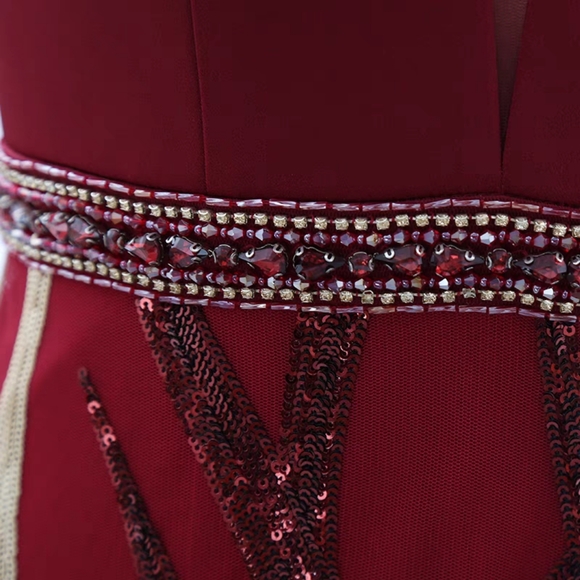 Suspender/Waist Diamond Embellishment Beaded Sequin Embroidery Mermaid dress - Picture 3 of 8